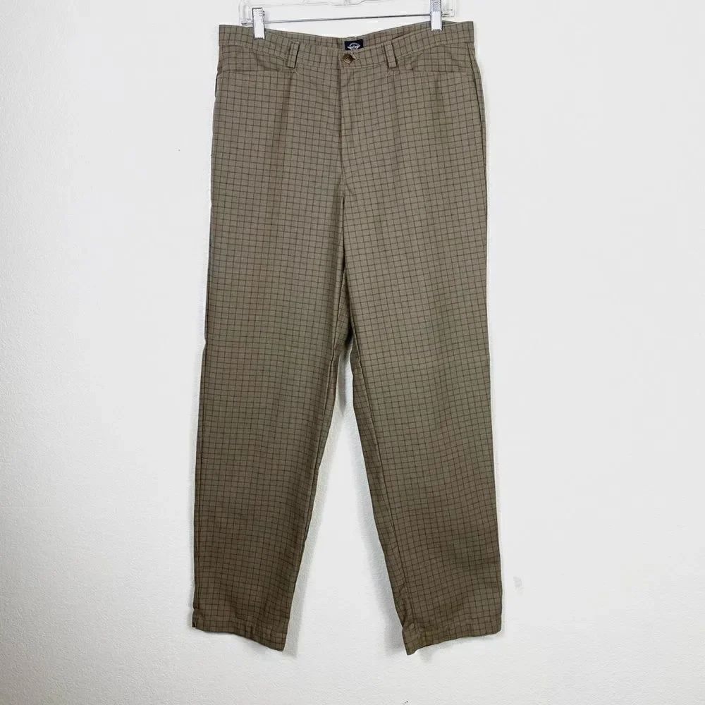 Vintage Dockers Women’s Tan & Black Plaid Plane Trouser Pants